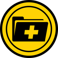 icon of folder with medical cross sign